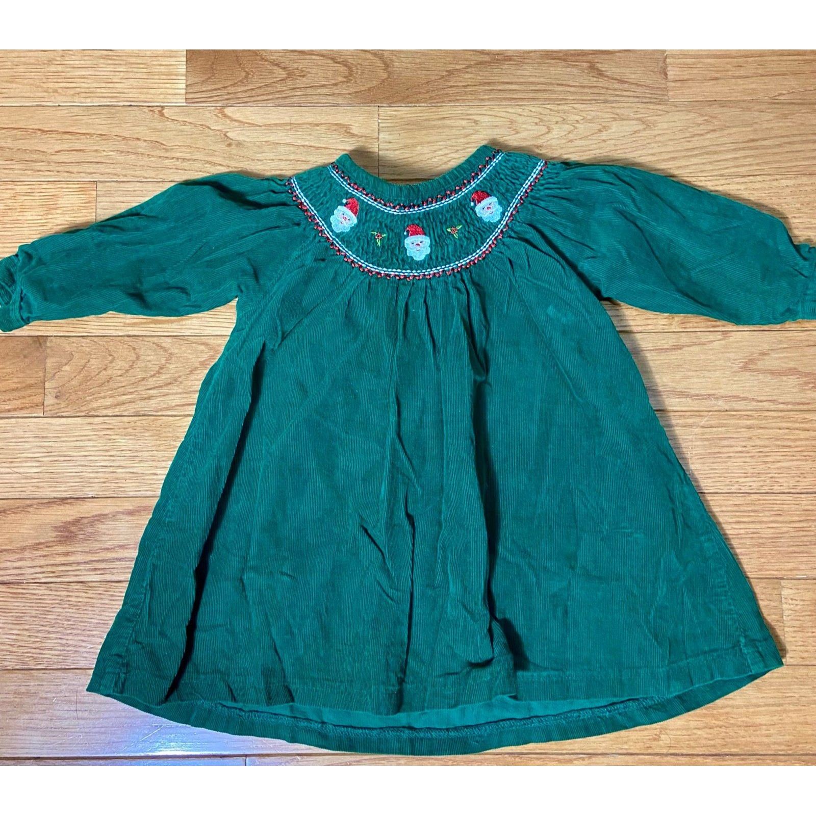 Infant Christmas Dress - Sweet Heart Rose Corduroy Dress 12mo Santa Claus
